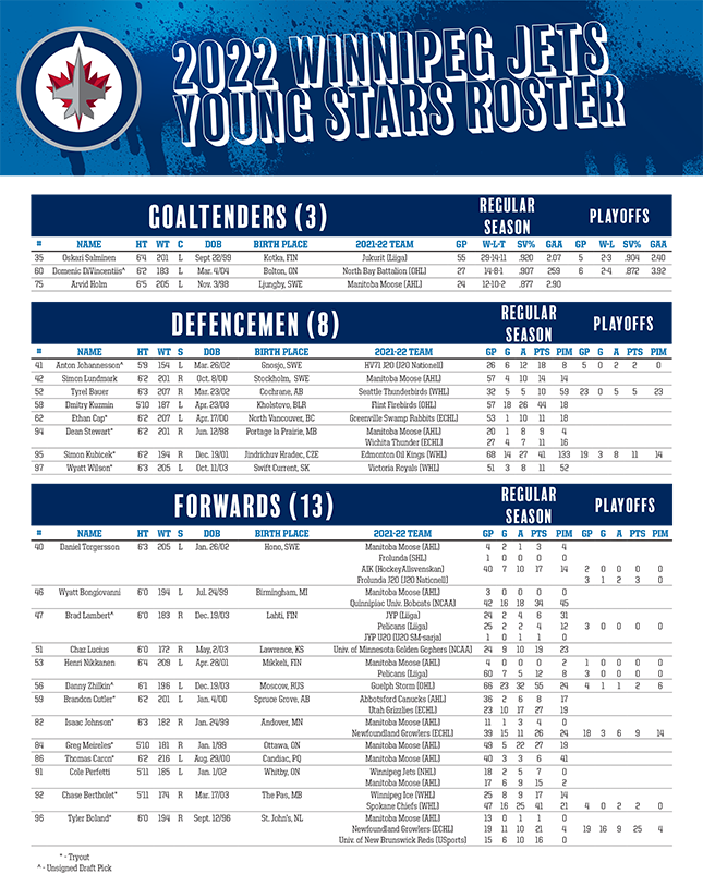 Moose Well-Represented on Jets Young Stars Team - Manitoba Moose